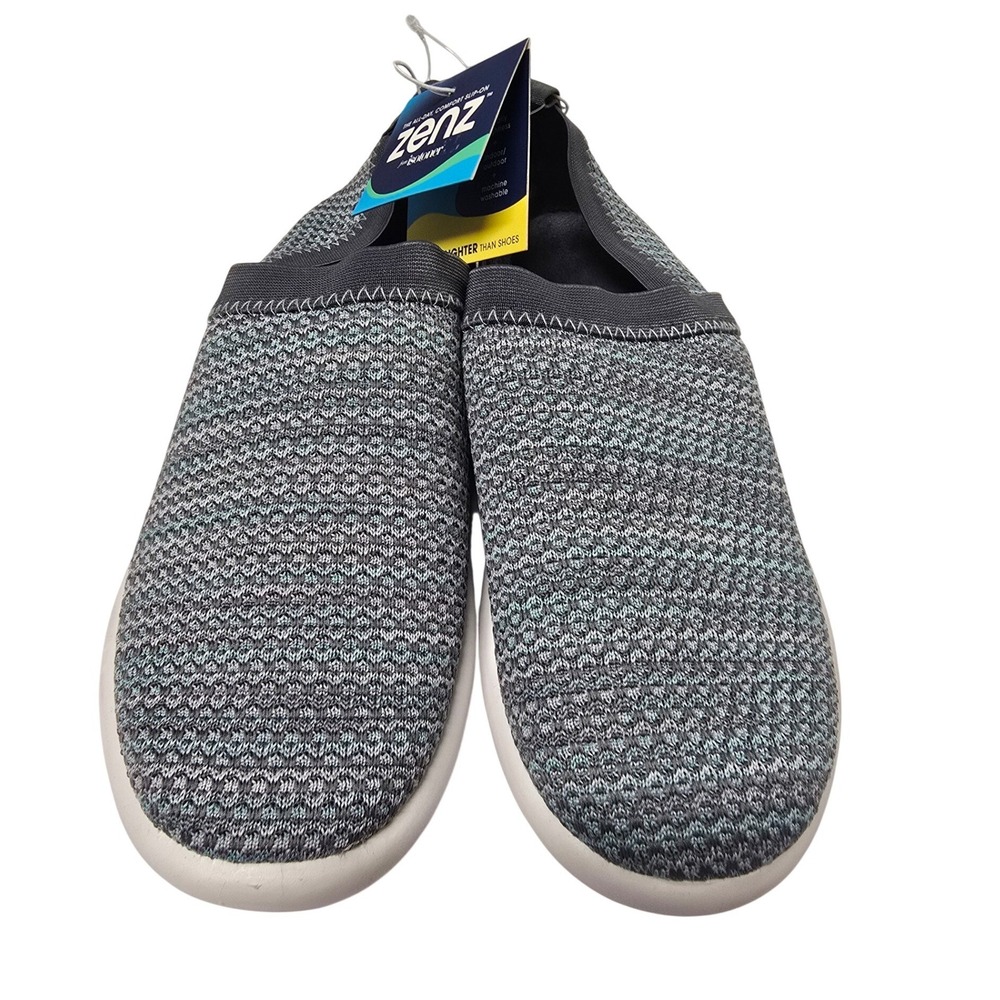 Isotoner Zenz Everywear Slip On Shoes Grey Knit Comfort Flats Womens 11 NWT